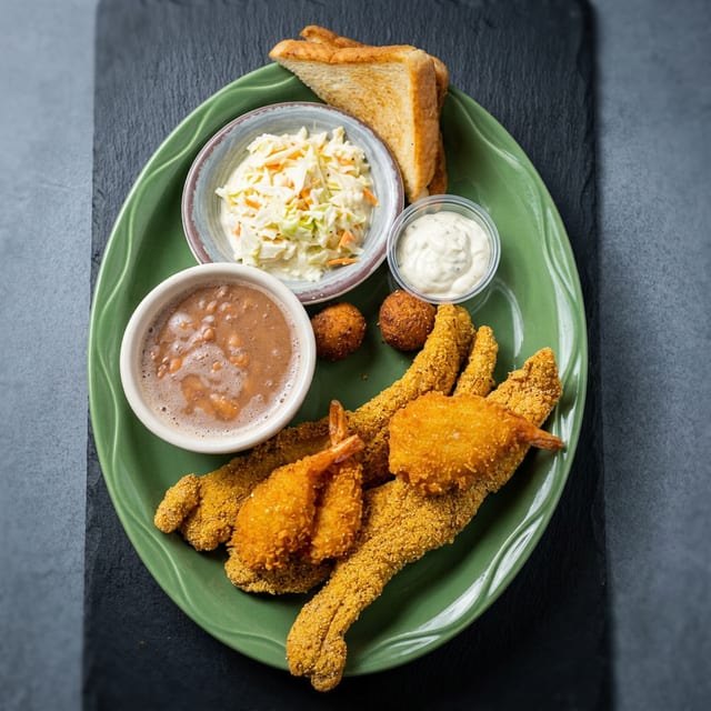 Combo Plate (1 Fish 4 SHRIMPS).